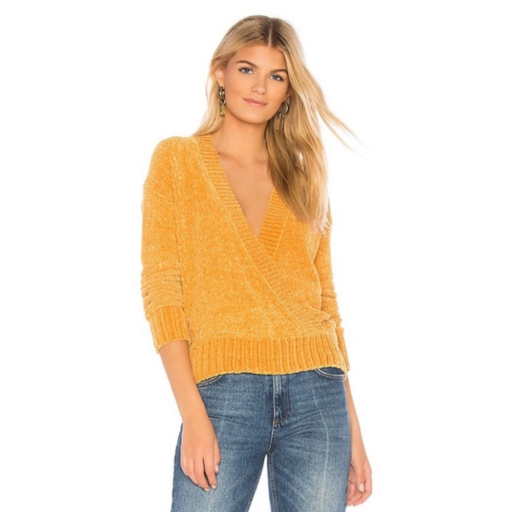 Heartloom Marigold Faux Wrap Chenille Sweater